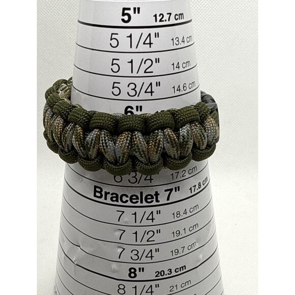 Handmade Camouflage Paracord Survival Bracelet With Plastic Clasp - Picture 3 of 3
